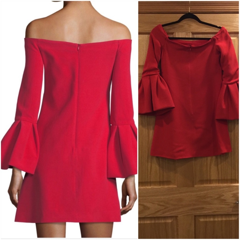 Alexis  Red Emery Off-the-shoulder Crepe Dress - Picture 3 of 8